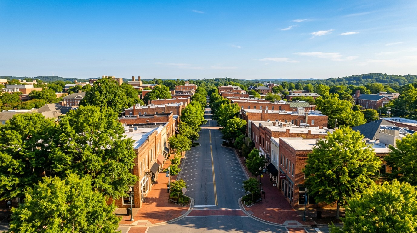 Aerial view of Chapel Hill, NC